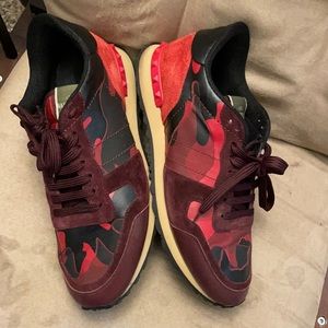Burgundy & Red Valentino Garavani Rock Runners